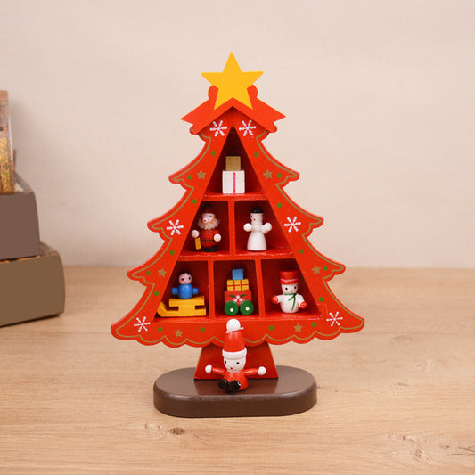 Wooden Christmas tree desktop ornaments: Christmas forest on the desktop