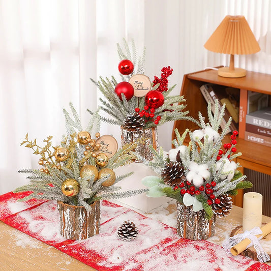 Christmas desktop decorations: a Christmas wonderland in a small space