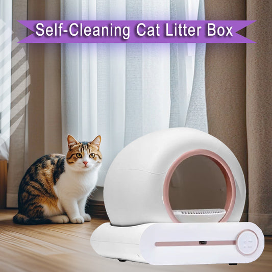 Large Self-Cleaning Cat Litter Box | Odor-Removal Design | Remote Smart Control