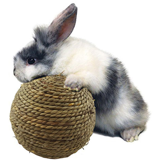 6CM Pet Chew Toy Natural Grass Ball For Rabbit Hamster Guinea Pig For Tooth Cleaning Supplies