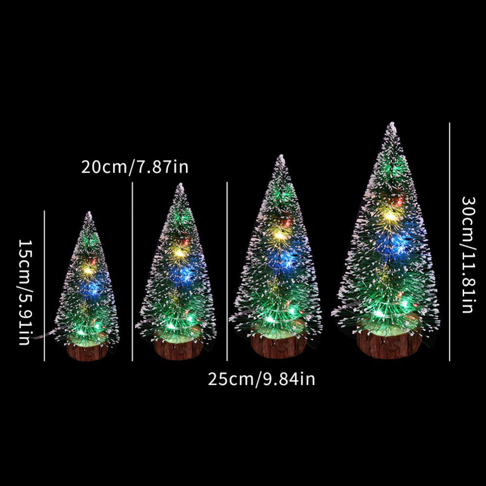 15/20/25/30cm Mini Small Pine Needle Tree Warming Light Led Light Christmas Tree Family Gathering Table Decoration DIY Crafts