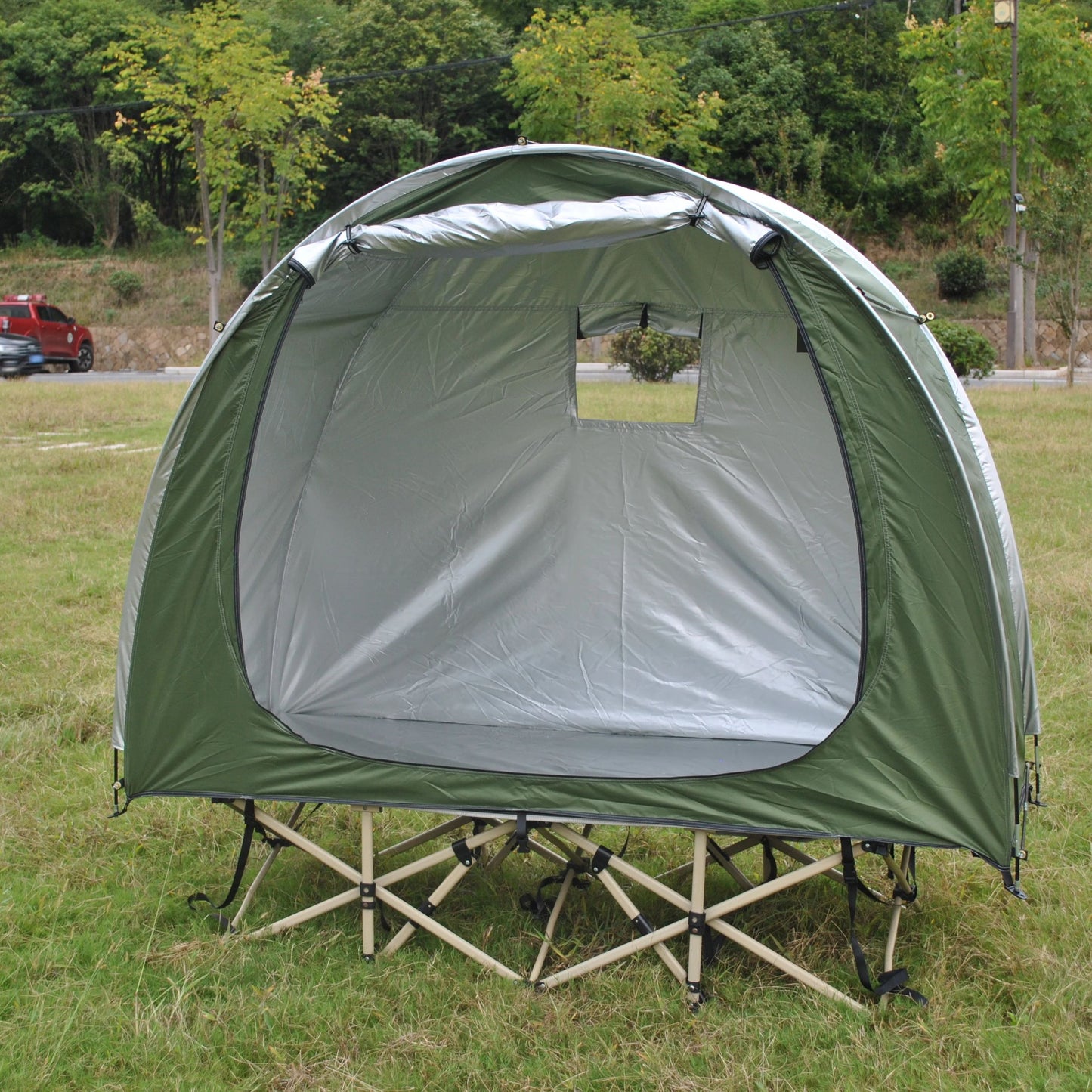 1-2 PERSON TENT | Ultralight Camping Tent | Single Layer | Portable Hiking(Excluding Bed) Cot Bed Off Ground | Easy Setup Waterproof Outdoor Tent