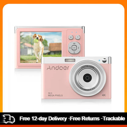 4K Digital Video Camcorder | IPS Screen | 16X Zoom | Built-in Flash | With Carry Bag