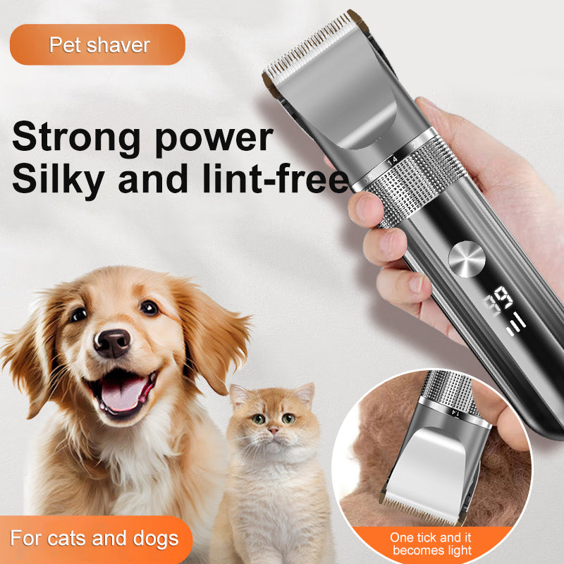 Pet Hair Clipper | Rechargeable Washable | Dog Cat Trimmer | Battery Display | Grooming Haircut | Low Noise Razor | Electric Clipper