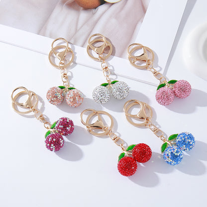 Full Rhinestones Cherry Keychain | Couple & Girl’s Cute Decoration Pendant