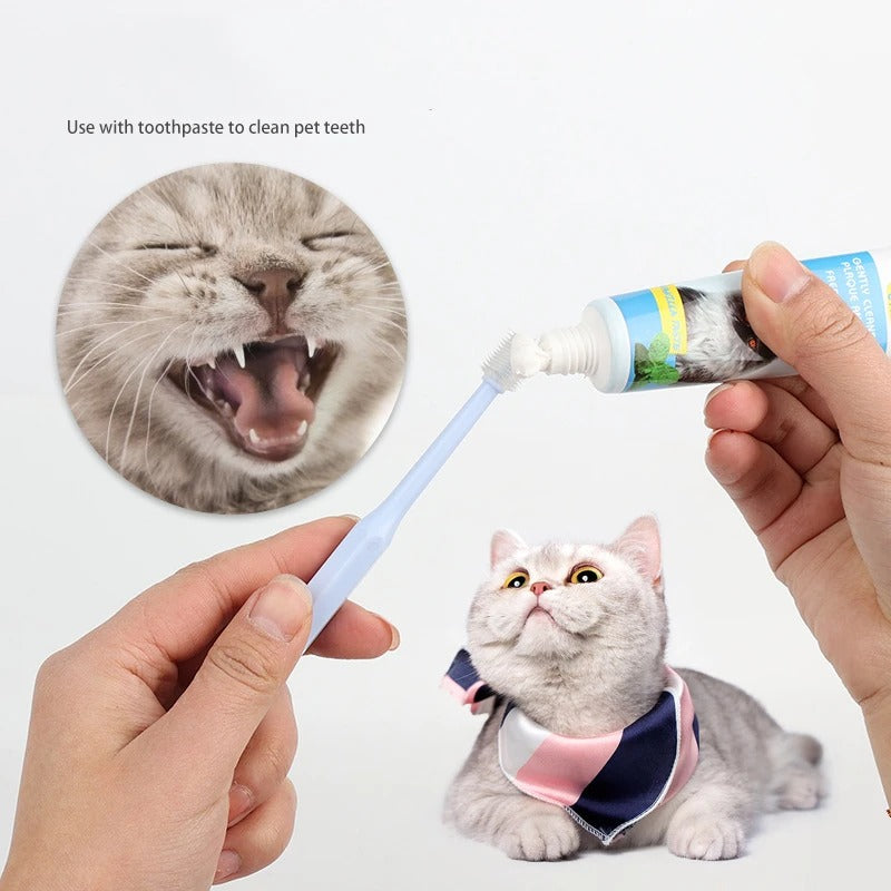 360 Degrees Pet Toothbrush | Cat Dog Teeth Care | Bad Breath & Tartar Removal | Mouth Cleaning Supplies