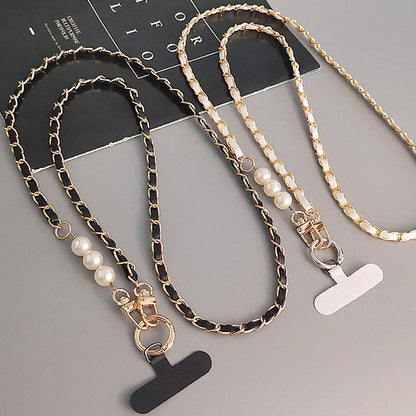 Women's Pearl Long Crossbody Phone Lanyard | Universal Neck & Shoulder Strap for All Phone Cases