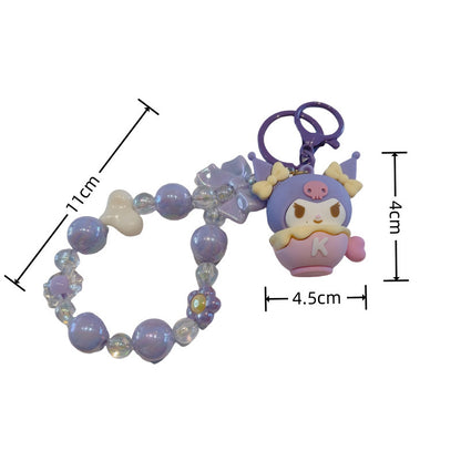 Cute Cartoon Beaded Keychain | Hello Kitty/Cinnamoroll/Kuromi Doll Pendant
