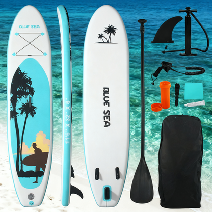 PORTABLE INFLATABLE STAND UP PADDLE BOARD | 10'6"×32"×6" DIMENSIONS | PREMIUM PVC MATERIAL | FULL KIT FOR ADULTS/YOUTH