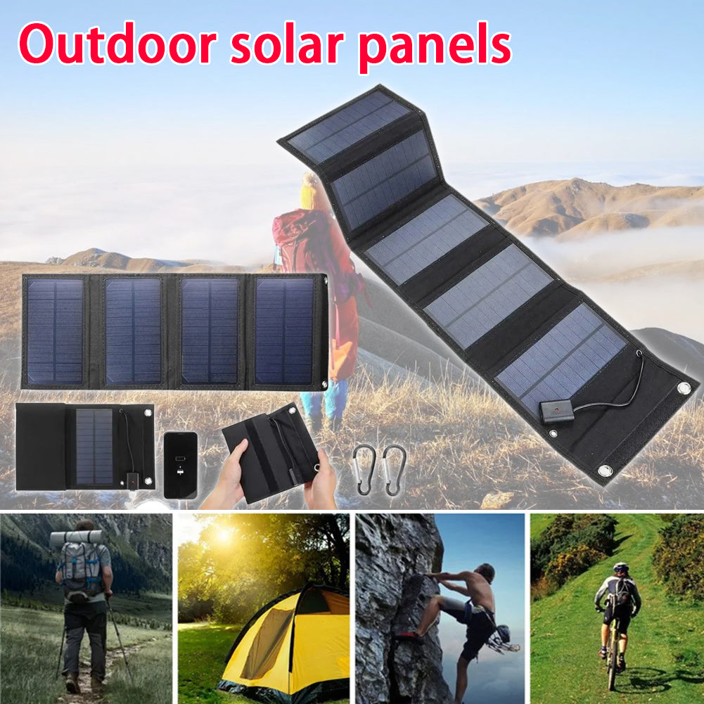 70/40W Foldable Solar Panel | 5V USB Portable Battery Charger For Cell Phone | Outdoor Waterproof Power Bank | For Camping Accessories