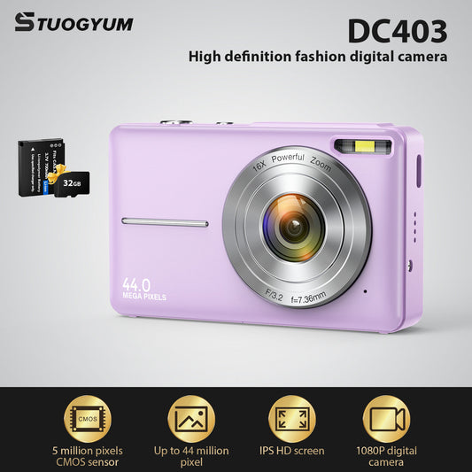 Digital camera, children's camera, video camera, with 16 - x zoom, compact camera, comes with a 32GB card
