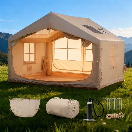 5-8 PERSON TENT Inflatable Tent for Camping | Ultra-Quick Setup Blow Up Tent | 80.73 Square Feet 4 Season Inflatable Tent with Stove