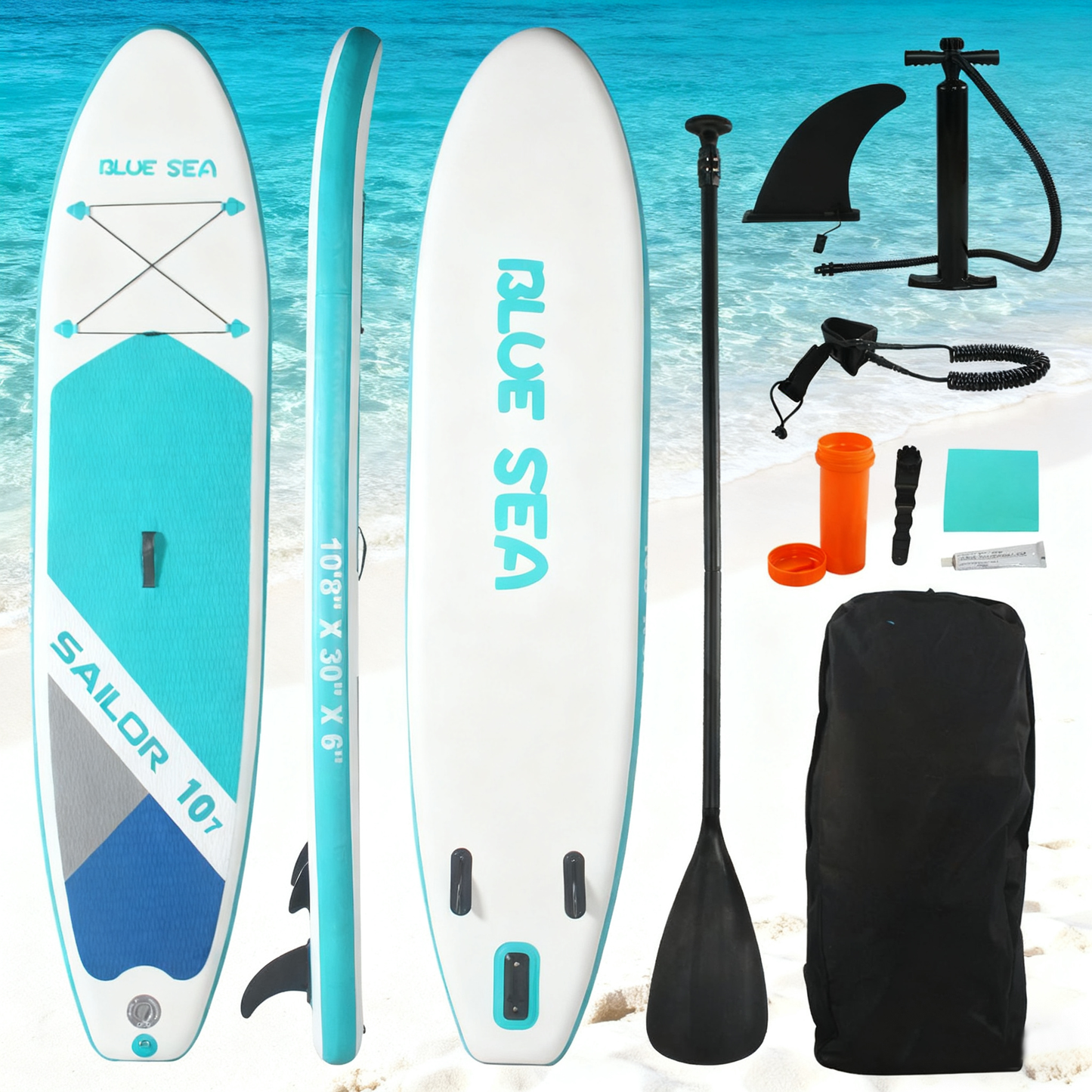 10FT 8IN INFLATABLE STAND UP PADDLE BOARD | ECO PVC NON-SLIP DECK | ADULT SUP BOARD | SURF/YOGA/FISHING PADDLE BOARD