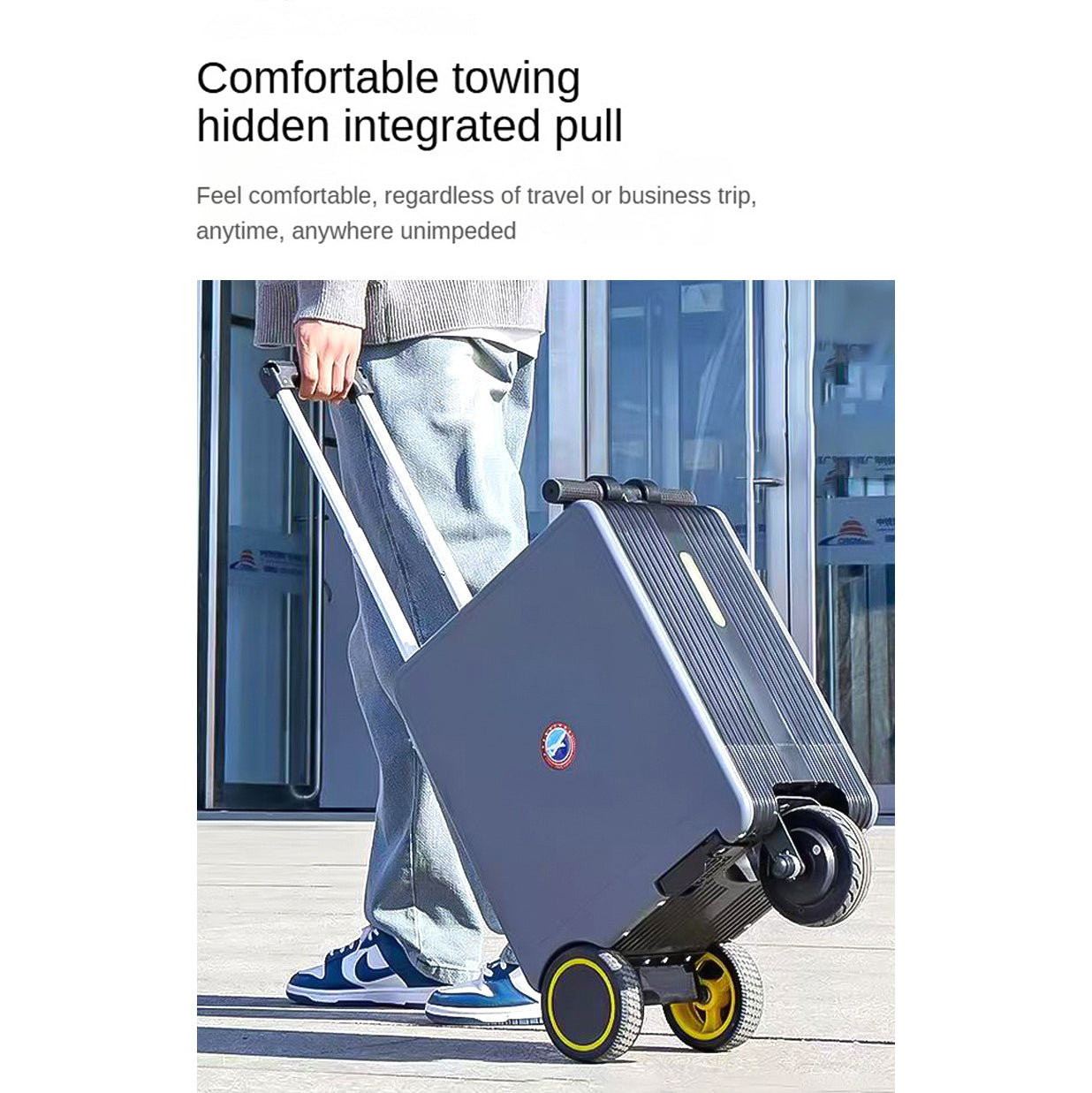 Electric luggage box for children to ride on and passengers to sit on, free check-in 20-inch carry-on luggage