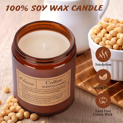 Scented Soy Aromatherapy Candle | Home Fragrance Candle | Coffee/Lemon/Wood/Lavender Scent | Unisex