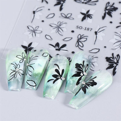 Waterproof Nail Stickers Elegant High Quality And Durable Dark Wind With Adhesiv