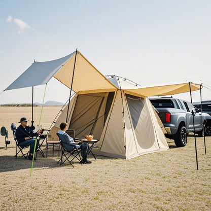 5-8 Person Tent Car Rear Tent | Car Tailgate Tent With Four Large Windows | Rear SUV Tent | With Large Awning | 6-People Luggage Tent