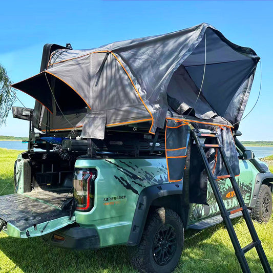 3-4 PERSON TENT Aluminum Hard Shell Roof Tent | Outdoor Camping & Pickup Truck Flip-Top Roof Tent