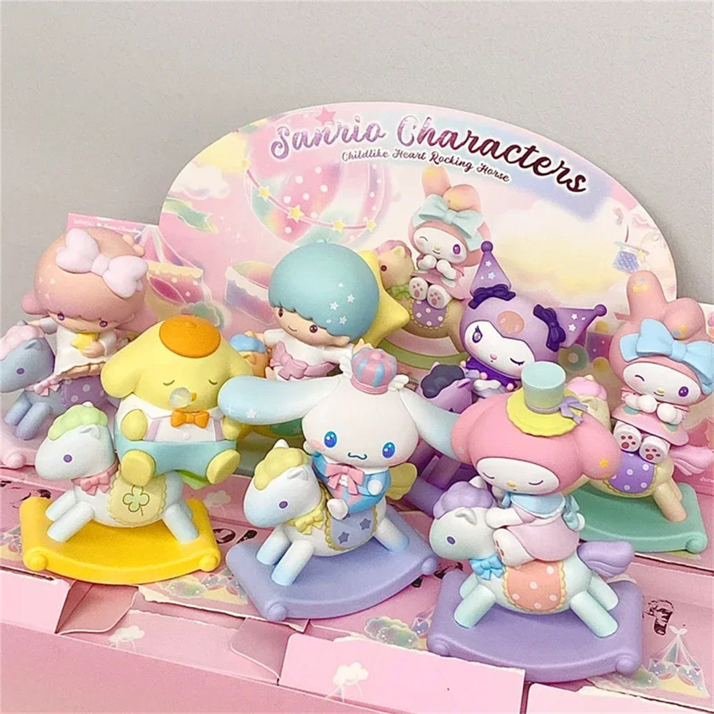 Sanrio Blind Box Childlike Heart Rocking Horse Blind Box Kawaii Doll Anime