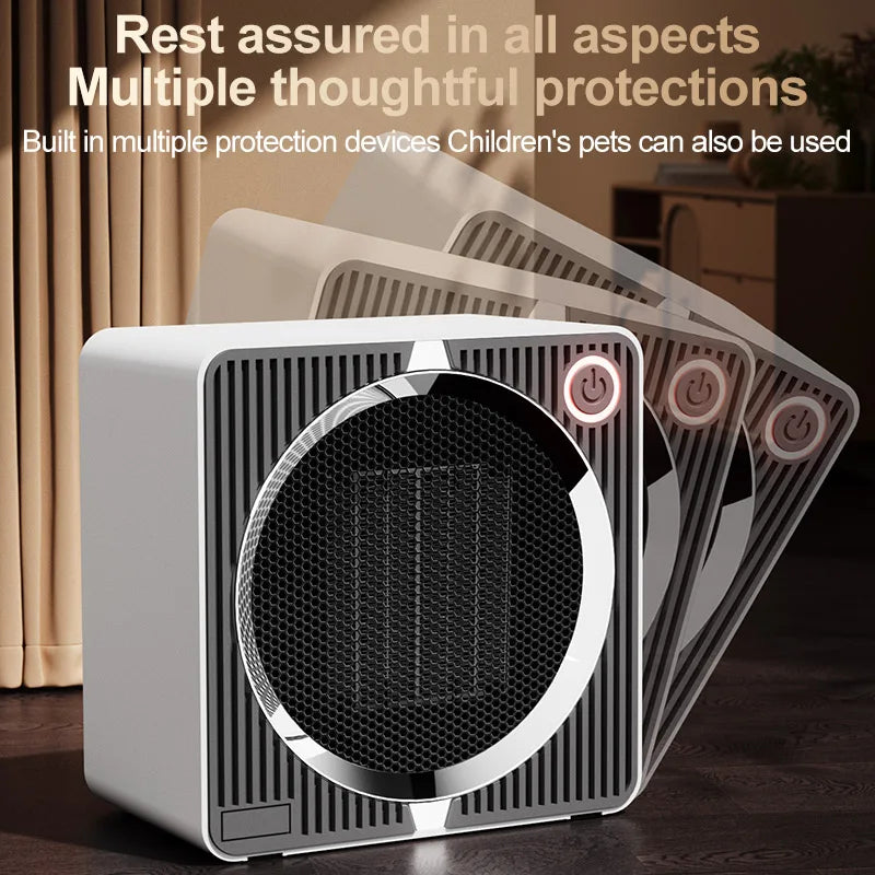 500W Portable Space Heater | Fast Heating | Lightweight Desktop | Small Warm Air Heater | Indoor Office Household Warmer Fan