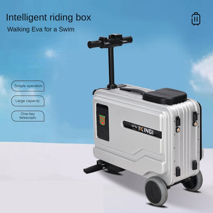 National 3C Certified | Multifunctional Smart Carry-on Luggage | Cycling Suitcase | Travel Trolley Case | Electric Luggage