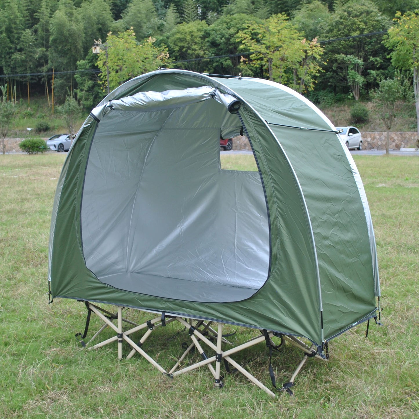 1-2 PERSON TENT | Ultralight Camping Tent | Single Layer | Portable Hiking(Excluding Bed) Cot Bed Off Ground | Easy Setup Waterproof Outdoor Tent