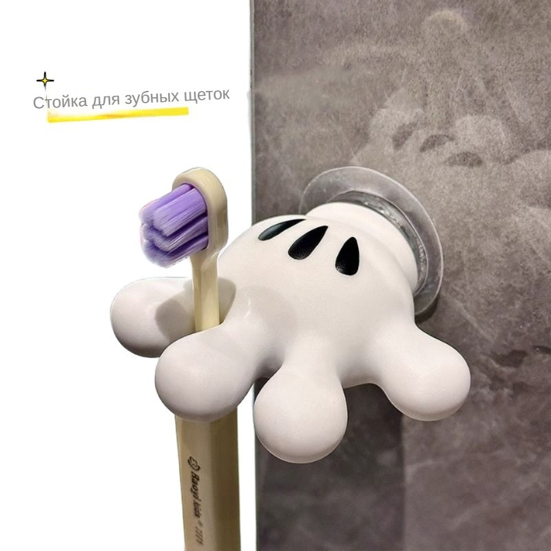 Disney Mickey wall-mounted punch-free cartoon palm-shaped toothbrush holder waterproof and moisture-proof seamless installation