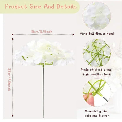 100 Pcs Silk Hydrangea Artificial Flowers | Fake Hydrangea Bouquet with Stems | Wedding DIY Floral Decor Supplies