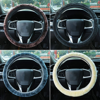 Car Plush Warm Steering Wheel Cover Auto Stylish Winter Faux Fur Steering Wheel Covers Universal Car Interior Accessories