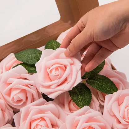 Rose Artificial Foam Fake Flowers | 15/25/100pcs Bulk Pack | Wedding Bouquets Centerpieces Mothers Day Valentines Gifts Party Decor