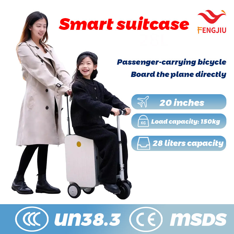 Maleta Fengjiu 20'' para Cabina – Resistente 150kg, Certificado CE/3C, Con Asiento Electric Smart Luggage