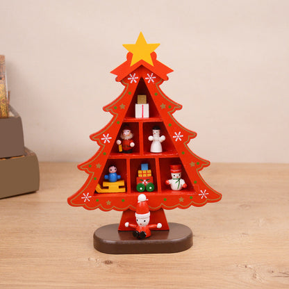 Christmas Decorations Wooden Christmas Tree Creative Scene Ornaments Three-dimensional Desktop Decoration