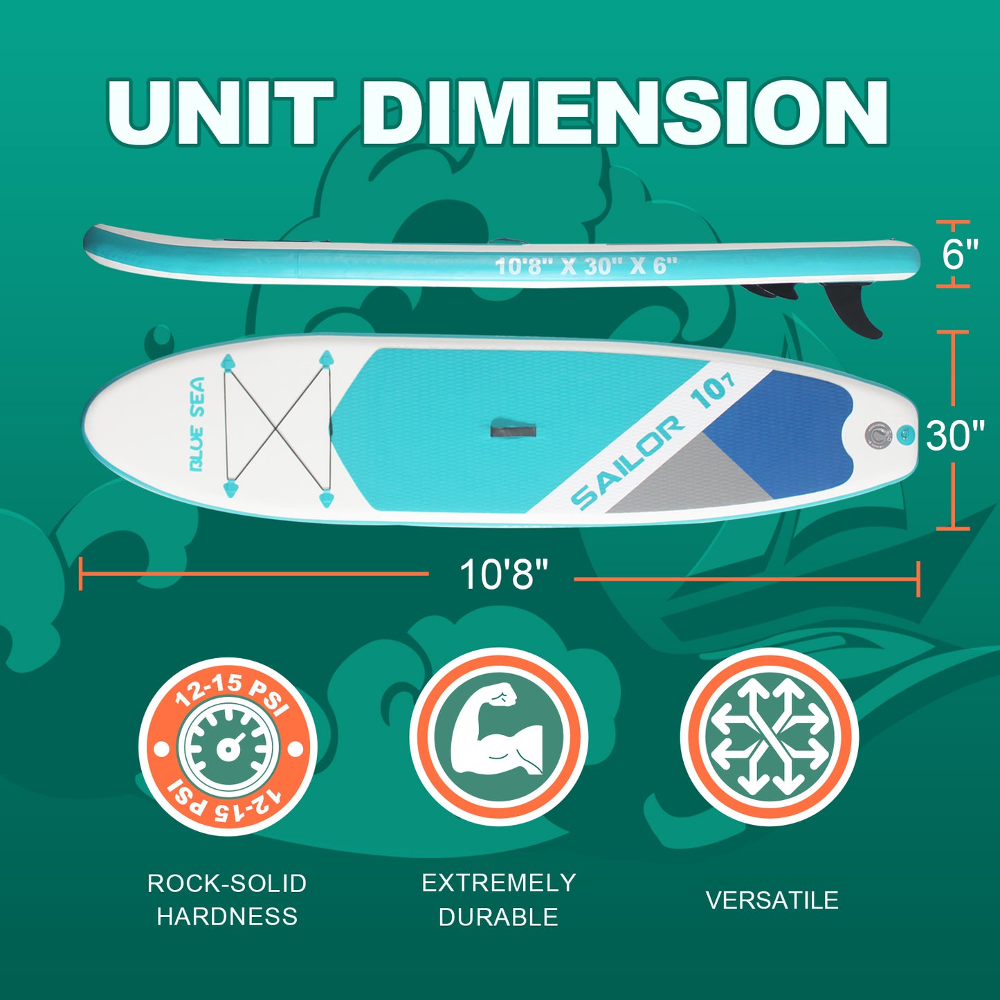 10FT 8IN INFLATABLE STAND UP PADDLE BOARD | ECO PVC NON-SLIP DECK | ADULT SUP BOARD | SURF/YOGA/FISHING PADDLE BOARD