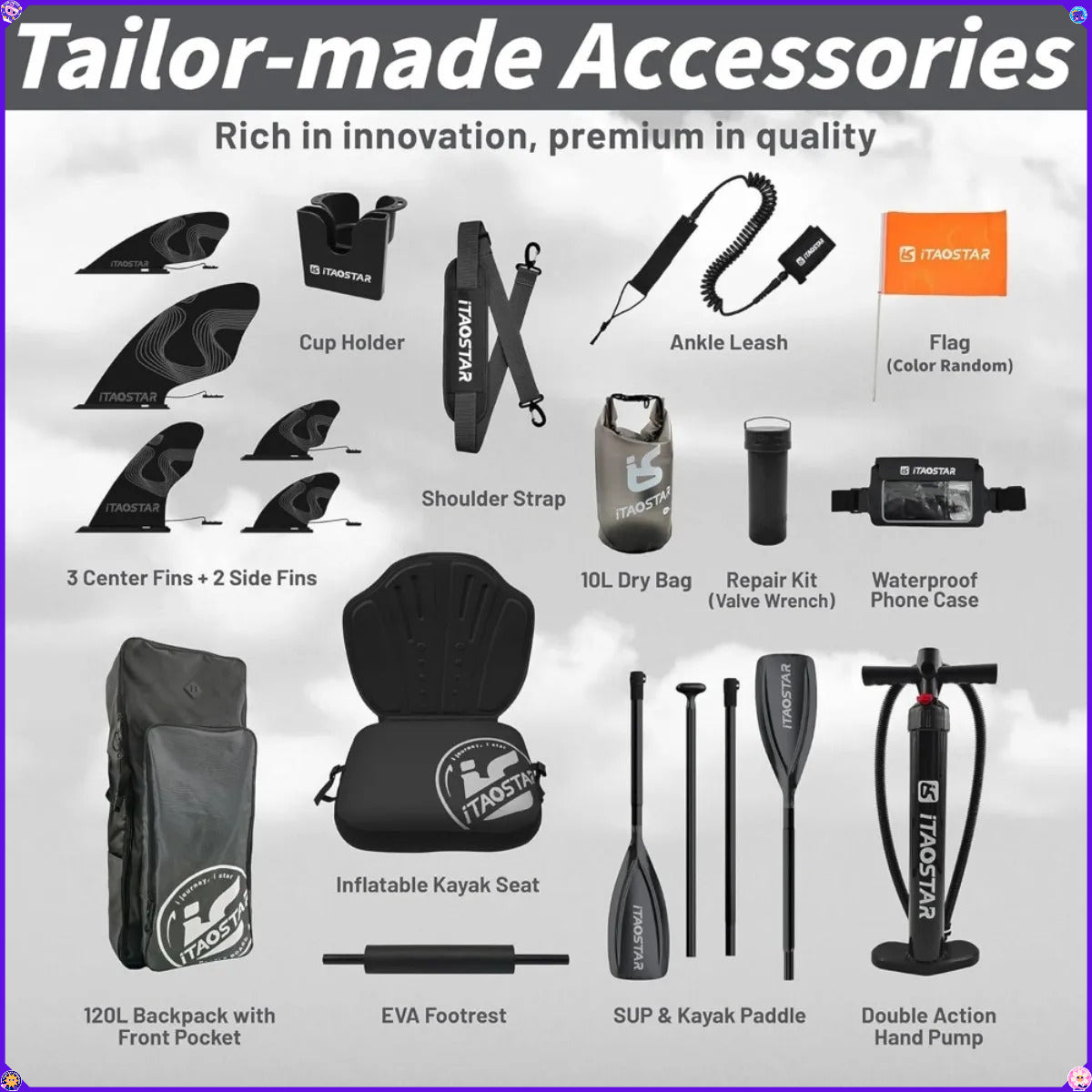 LEAD 11‘×33" / 12’×35" INFLATABLE STAND UP PADDLE BOARD | PREMIUM SUP BOARD KIT | ULTRA STABLE PADDLEBOARD FOR ADULTS