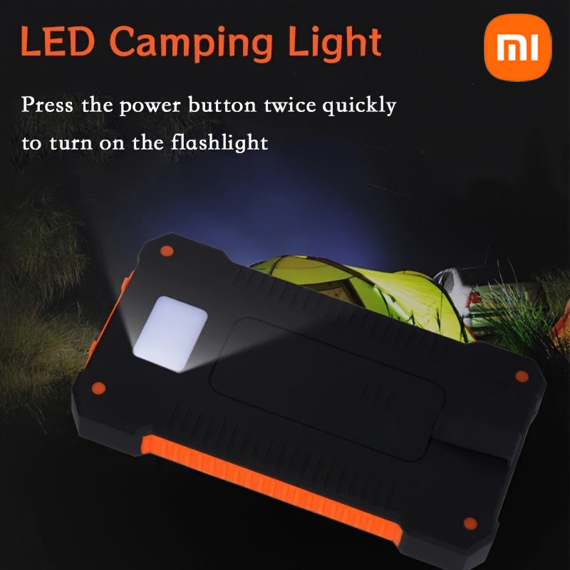 80000mAh Large Capacity Solar Power Bank | Portable with Lanyard | Compass | External Battery for Outdoor Camping | Fast Charging
