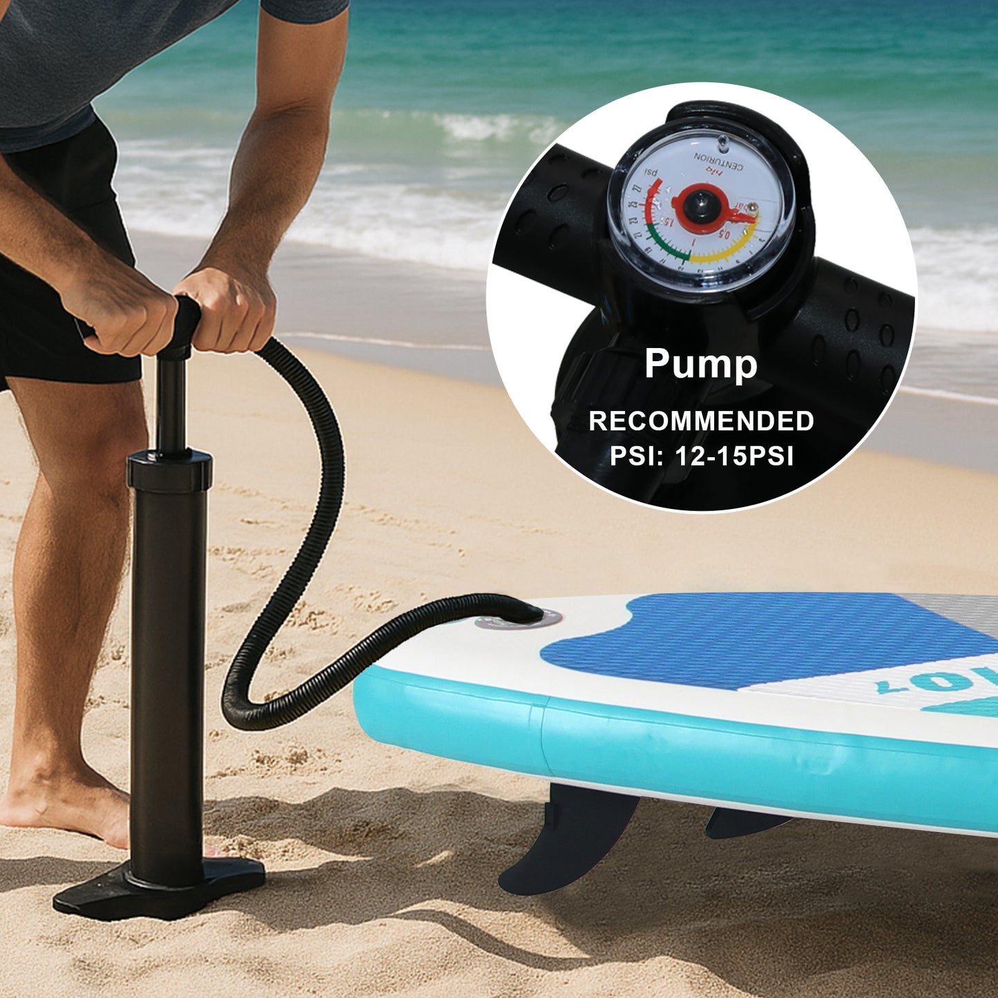 10FT 8IN INFLATABLE STAND UP PADDLE BOARD | ECO PVC NON-SLIP DECK | ADULT SUP BOARD | SURF/YOGA/FISHING PADDLE BOARD