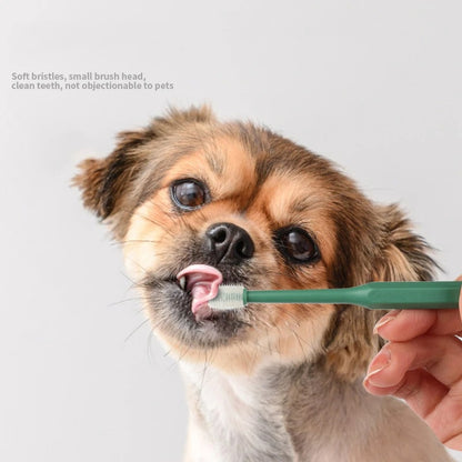 360 Degrees Pet Toothbrush | Cat Dog Teeth Care | Bad Breath & Tartar Removal | Mouth Cleaning Supplies