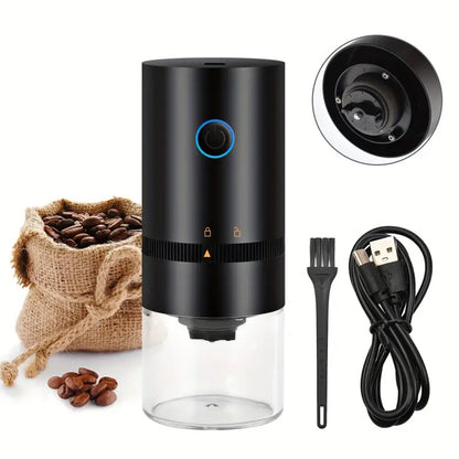 USB-Rechargeable Burr Coffee Grinder - Perfect Portability with Adjustable Settings & Easy Maintenance for Coffee Lovers