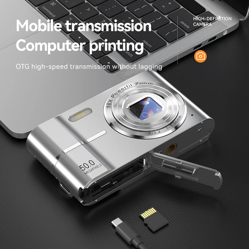 4K Digital Camera, 50MP, 16X, Student Camera, Outdoor Use