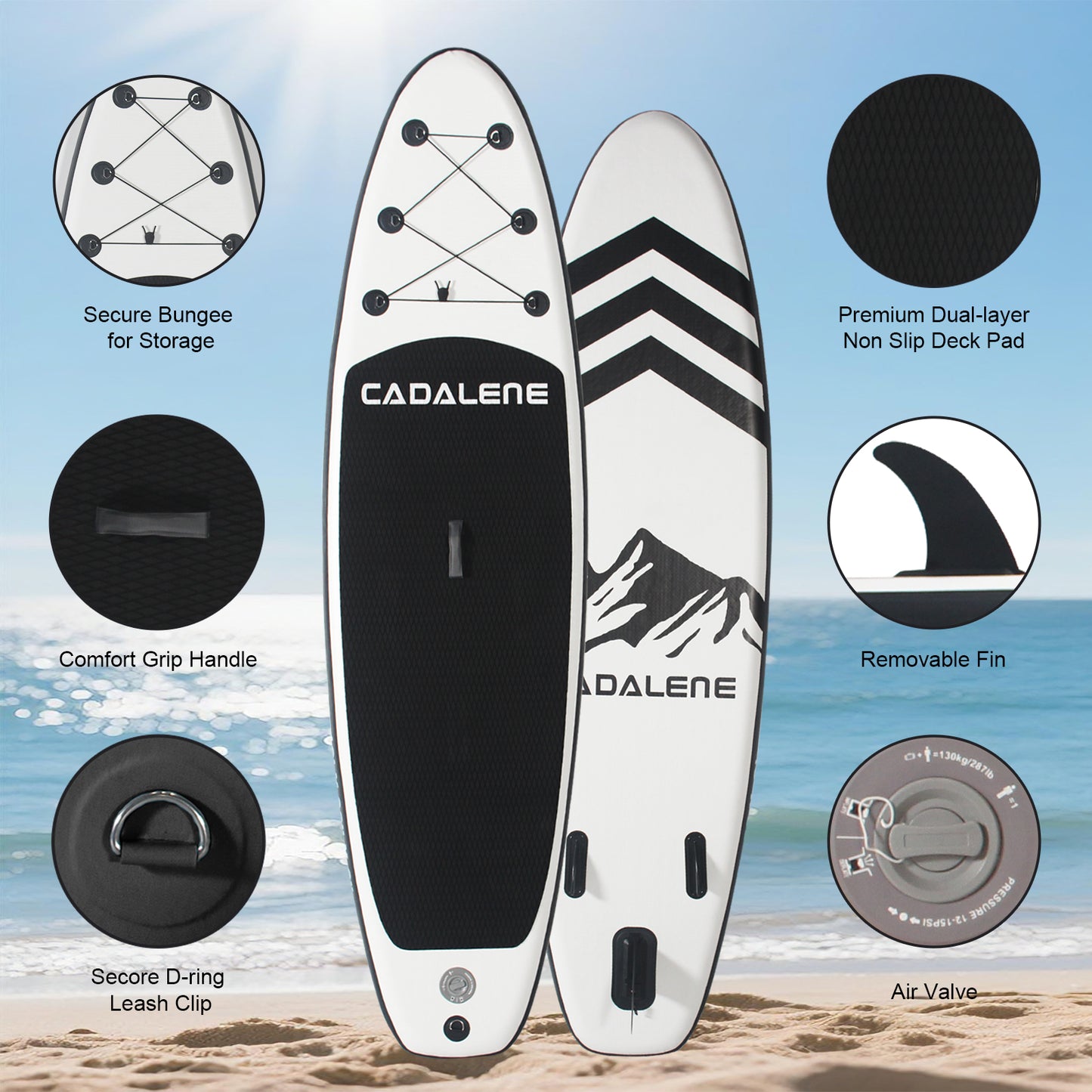 PREMIUM INFLATABLE STAND UP PADDLE BOARD | COMPLETE SUP ACCESSORIES | NON-SLIP EVA DECK | 10' STABLE PADDLE BOARD FOR ADULTS