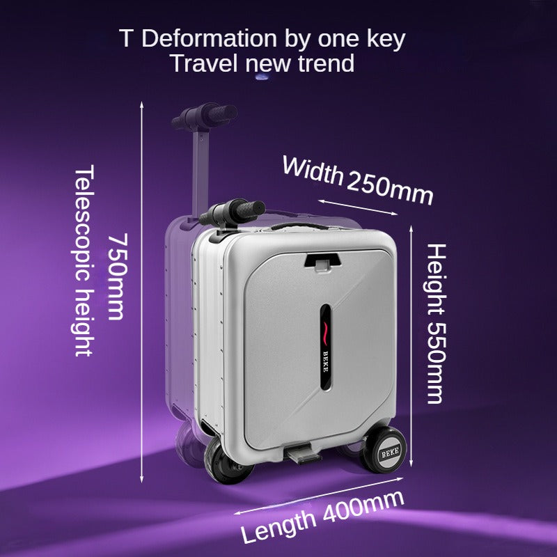 Smart electric suitcase with a remote control for travel and a 20-inch trolley case