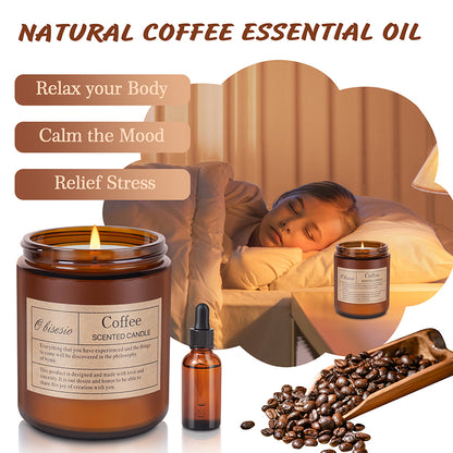 Scented Soy Aromatherapy Candle | Home Fragrance Candle | Coffee/Lemon/Wood/Lavender Scent | Unisex