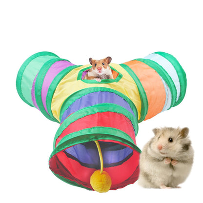 New Small Pet Channel | Fun Tunnel | Foldable Y-Shaped | Ferret & Hamster Toy