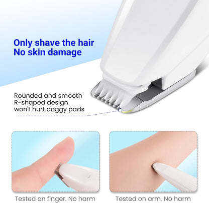 Portable Dog Paw Trimmer | With LED Light | Rechargeable Cordless | Nail Grinder Shaver for Cats And Other Pets | Nail Grooming Tools