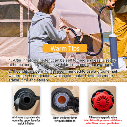 5-8 People Inflatable Tent for Camping | Easy Quick Setup Blow Up Tent | 80.73 Square Feet 4 Season Inflatable Tent with Stove Jack