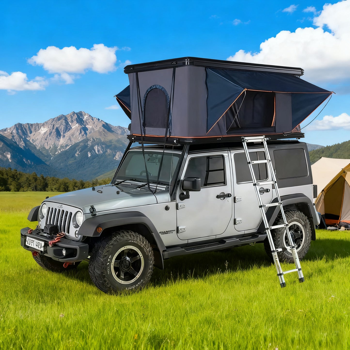 3-4 PERSON TENT Waterproof Roof Tent |  Portable Double-Layer Oxford Fabric and Ladder For Outdoor Camping