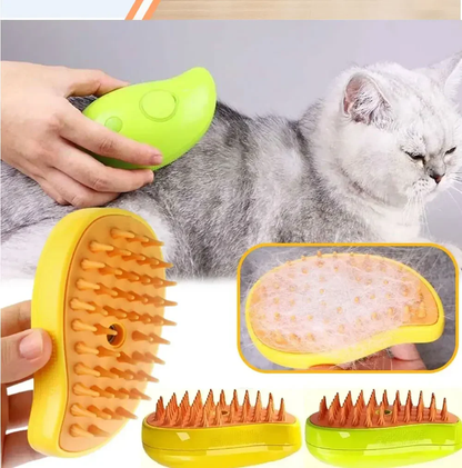 3-in-1 Cat Dog Steam Brush | Electric Sprayer | Massage | Pet Grooming Tool | Supplies