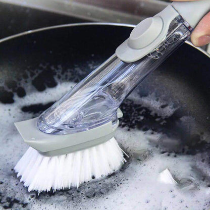 New Brush Pot Long Handle Cleaning Brush Kitchen Dishwashing Brush Dishwashing Sponge with Liquid Washing Brush