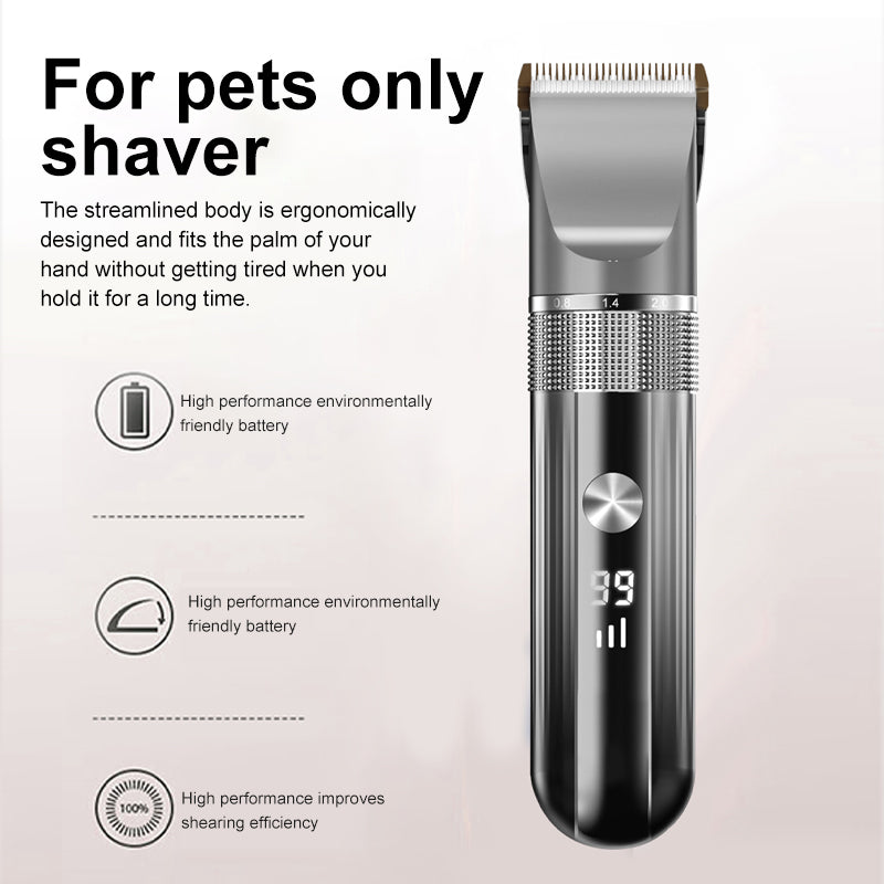 Pet Hair Clipper | Rechargeable Washable | Dog Cat Trimmer | Battery Display | Grooming Haircut | Low Noise Razor | Electric Clipper