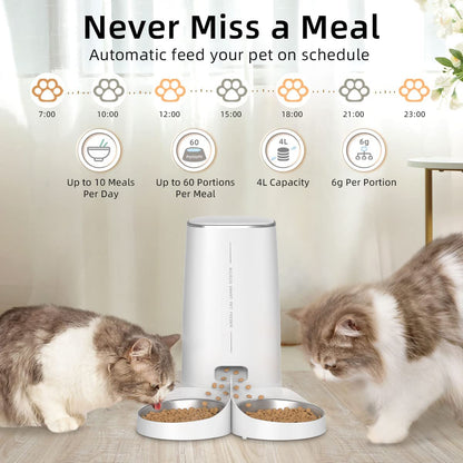4L Automatic Pet Feeder Dispenser | Remote Control | Smart WiFi | For Pet Dry Food